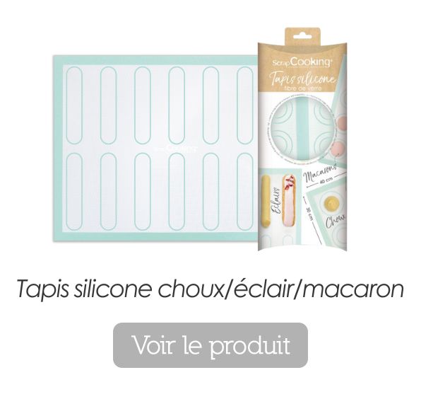 Tapis silicone en fibre de verre choux éclair macaron - ScrapCooking